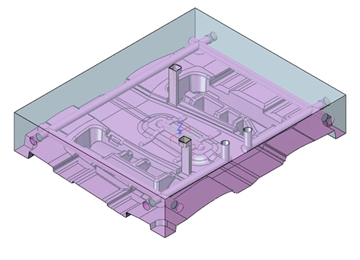 实例教程42：南宫28ng3D设计汽车塑料零件模具8-模仁水路设计